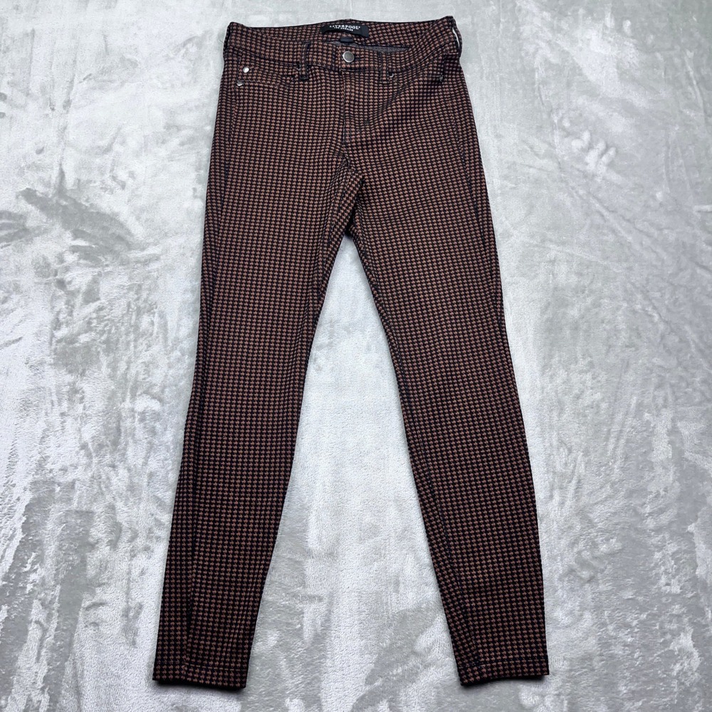 Liverpool Los Angeles Houndstooth Ankle Skinny Pants Brown Black‎ Sz 4/27 Boho